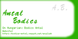 antal bodics business card